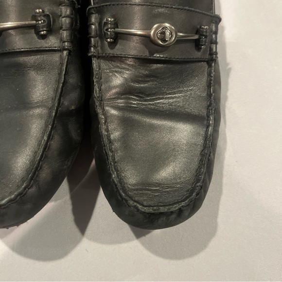 Coach Crosby Driver Turnlock Flat Shoe Black Leather Driving Loafer Mens 12 D - Picture 7 of 13